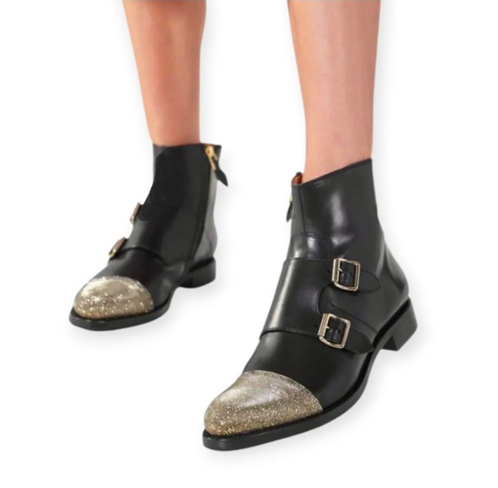 The Office of Angela Scott Mr. Dean Double Monk Strap Boot Black EU 39 US 9